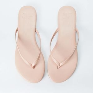 NEW Women's Blush Pink Faux Leather Thong Sandal